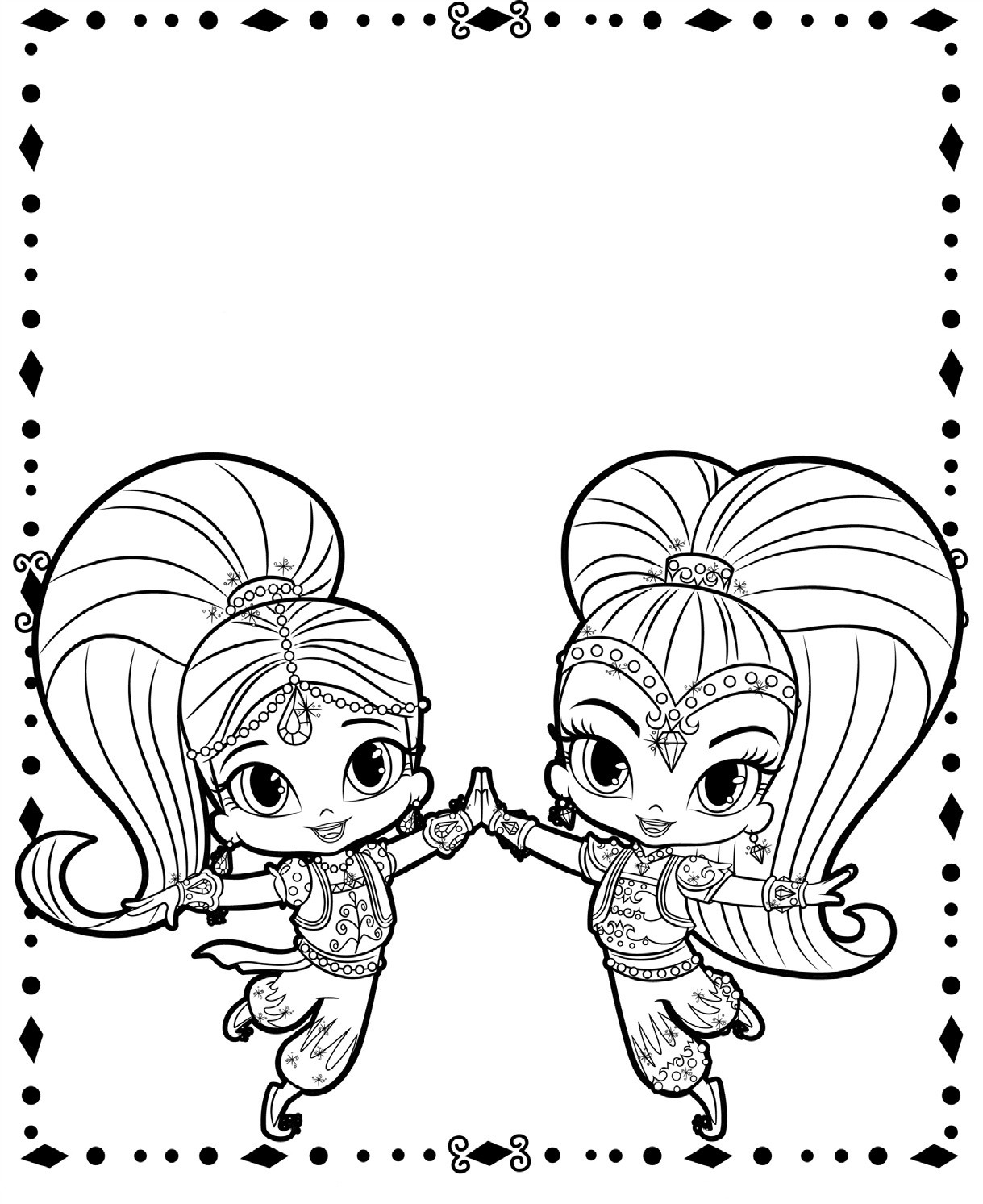 Shimmer And Shine Coloring Pages Printable
 Shimmer and Shine coloring pages to and print for