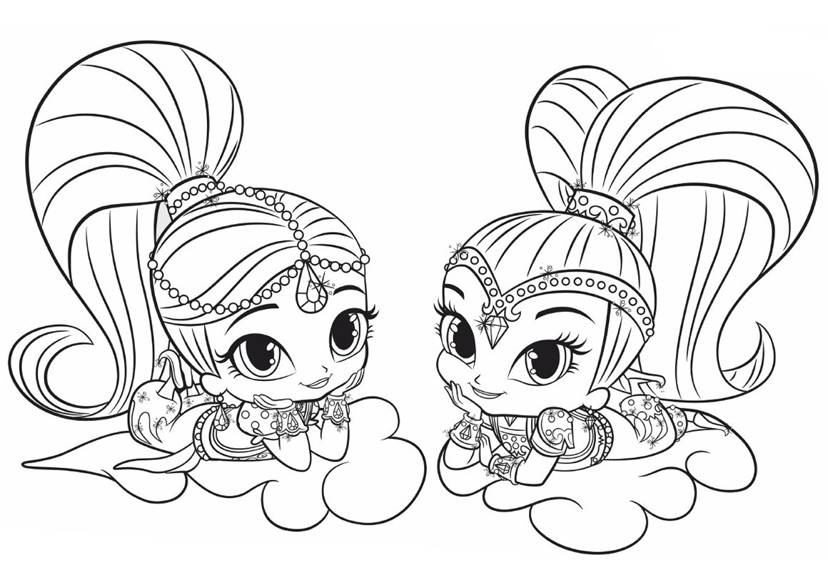 Shimmer And Shine Coloring Pages Printable
 Shimmer and Shine coloring pages to and print for