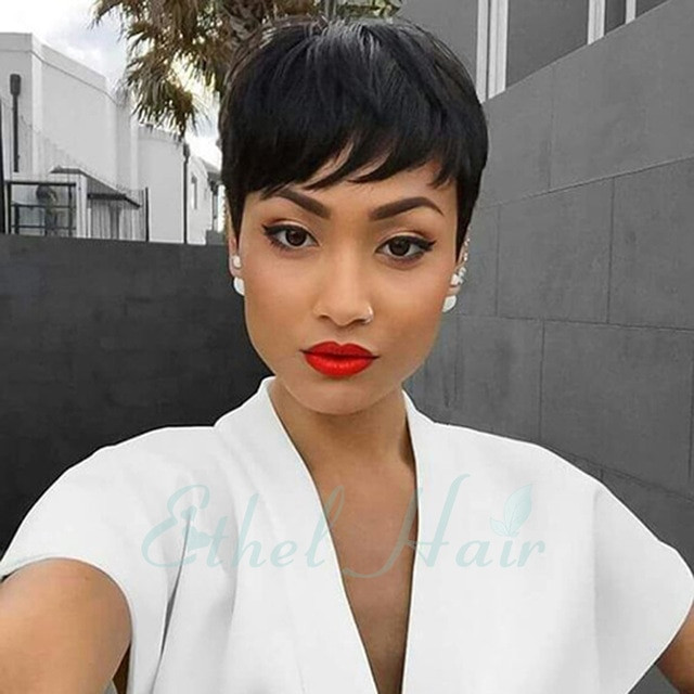 Short Black Hairstyle Wigs
 New Haircuts Full Lace Short Human Hair Wigs For Black