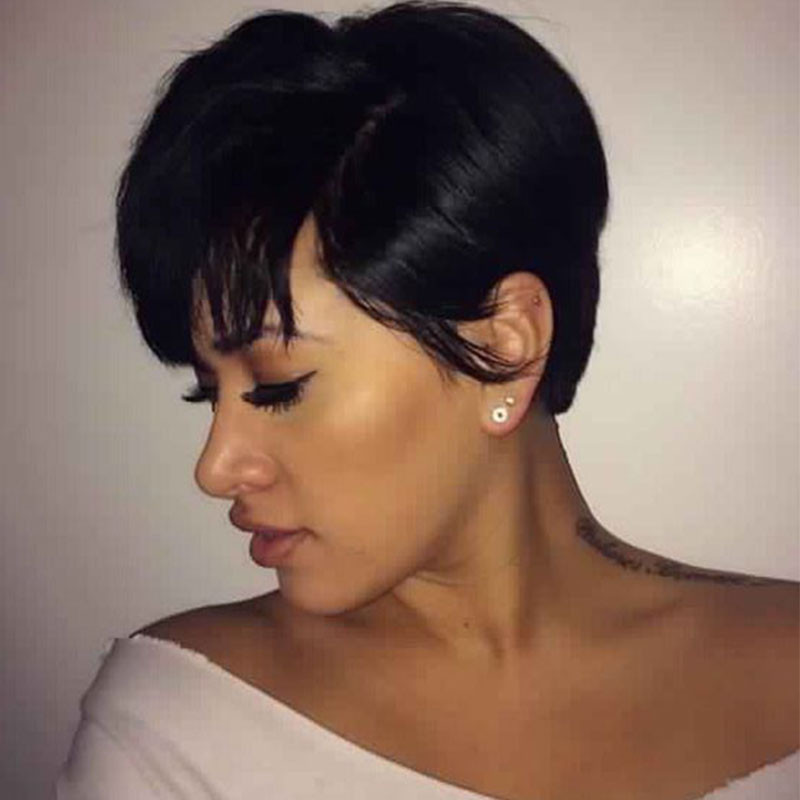 Short Black Hairstyle Wigs
 Short Black Women Hairstyles Natural Synthetic Short Wigs