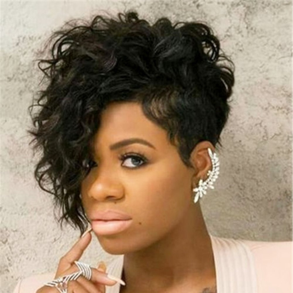 Short Black Hairstyle Wigs
 Amazon Short Ombre Brown Black Curly Hair Wigs For