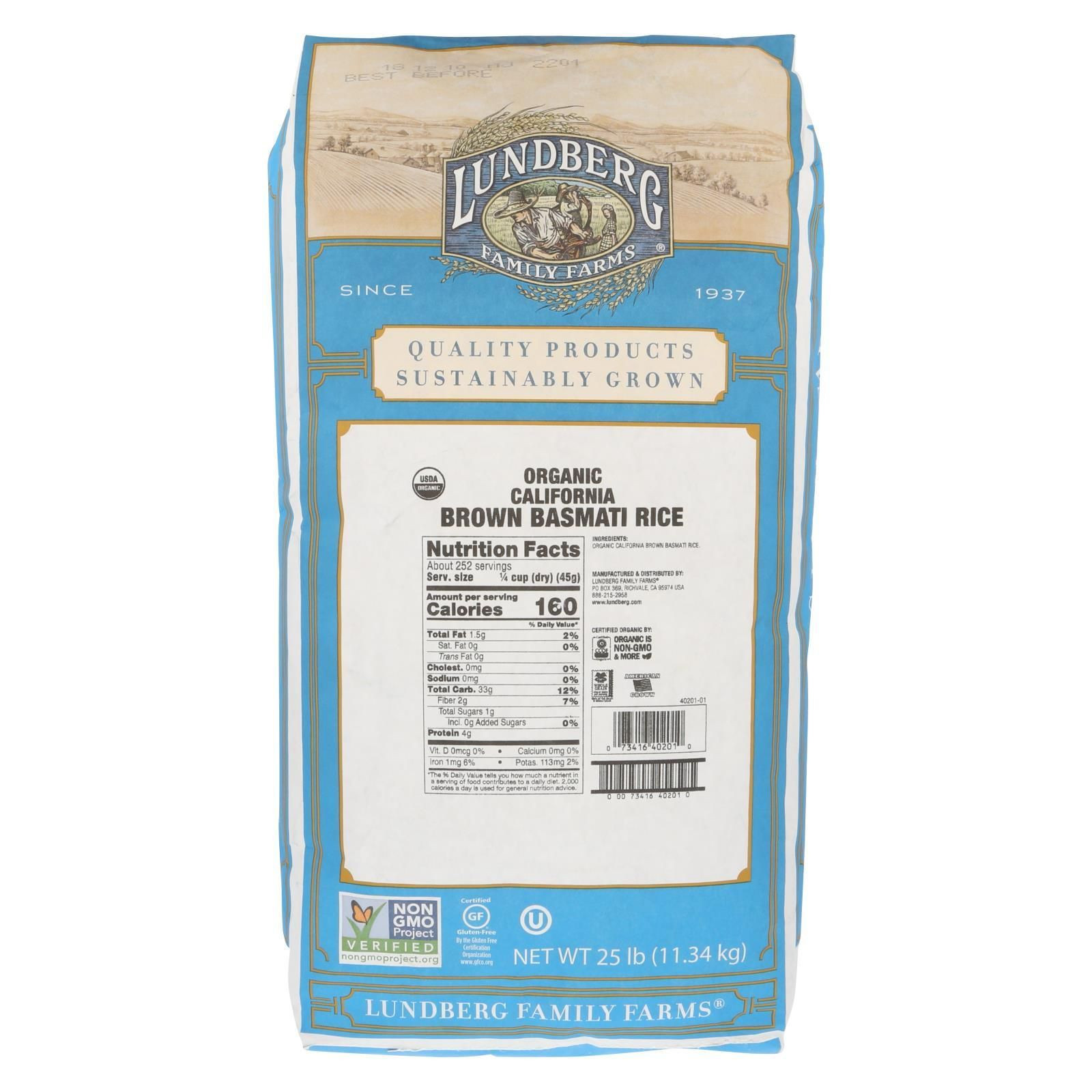 Short Grain Brown Rice Nutrition
 Lundberg Family F re products