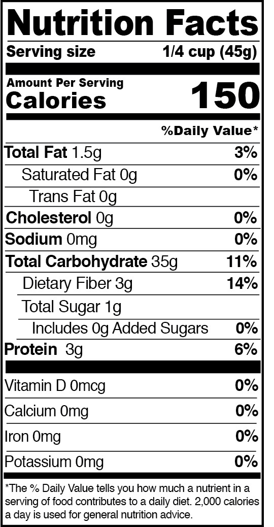 Short Grain Brown Rice Nutrition
 Short Brown Rice Mountain High Organics