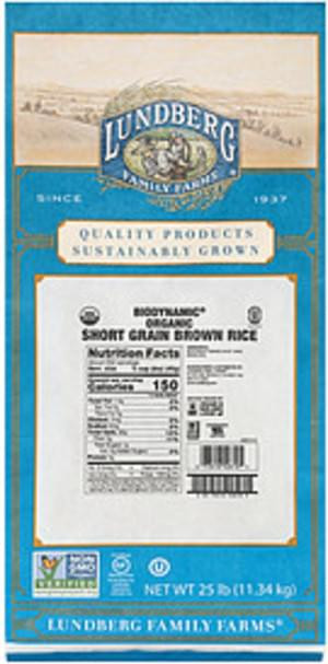 Short Grain Brown Rice Nutrition
 Lundberg Family Farms Organic Short Grain Brown Lundberg