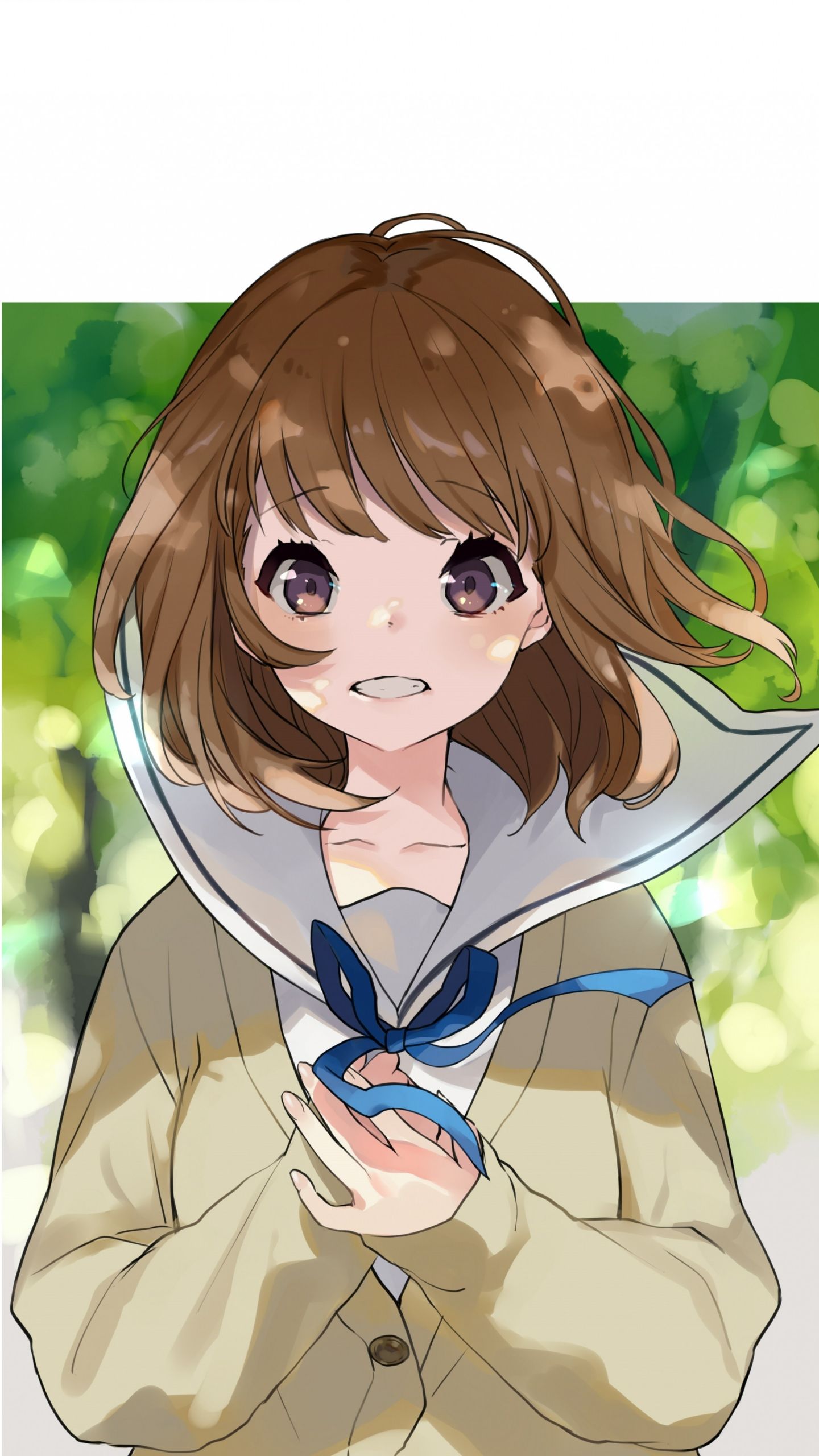 Short Hairstyles Anime
 Download 2160x3840 wallpaper cute anime girl minimal