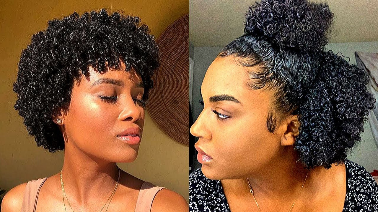 Short Natural Hairstyles Youtube
 CUTE & EASY SHORT NATURAL HAIRSTYLES 2019 👑