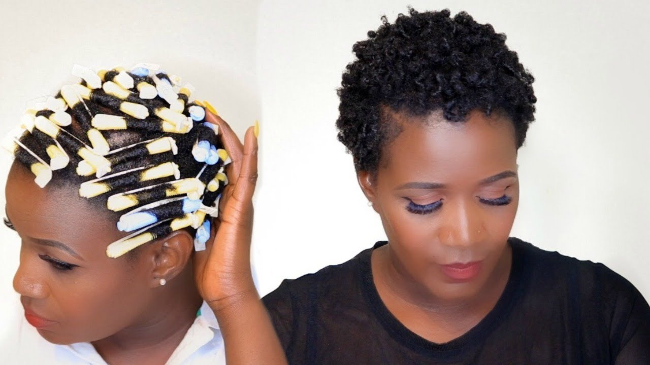 Short Natural Hairstyles Youtube
 PERM ROD SET ON SHORT 4C NATURAL HAIR