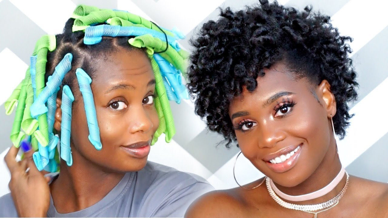 Short Natural Hairstyles Youtube
 Curlformers Tutorial on Short Natural Hair