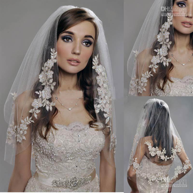 Short Vintage Wedding Veils
 Bridal Veils Vintage White Ivory Short Tulle Wedding