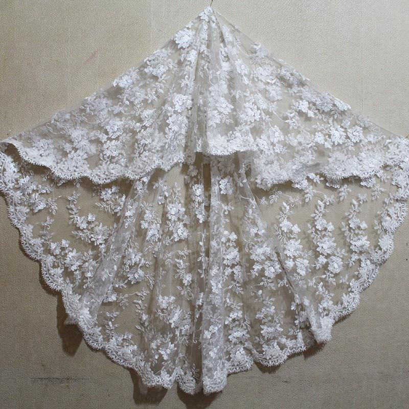 Short Vintage Wedding Veils
 1 Meter Vintage Style Wedding Veils Short Lace Edge e