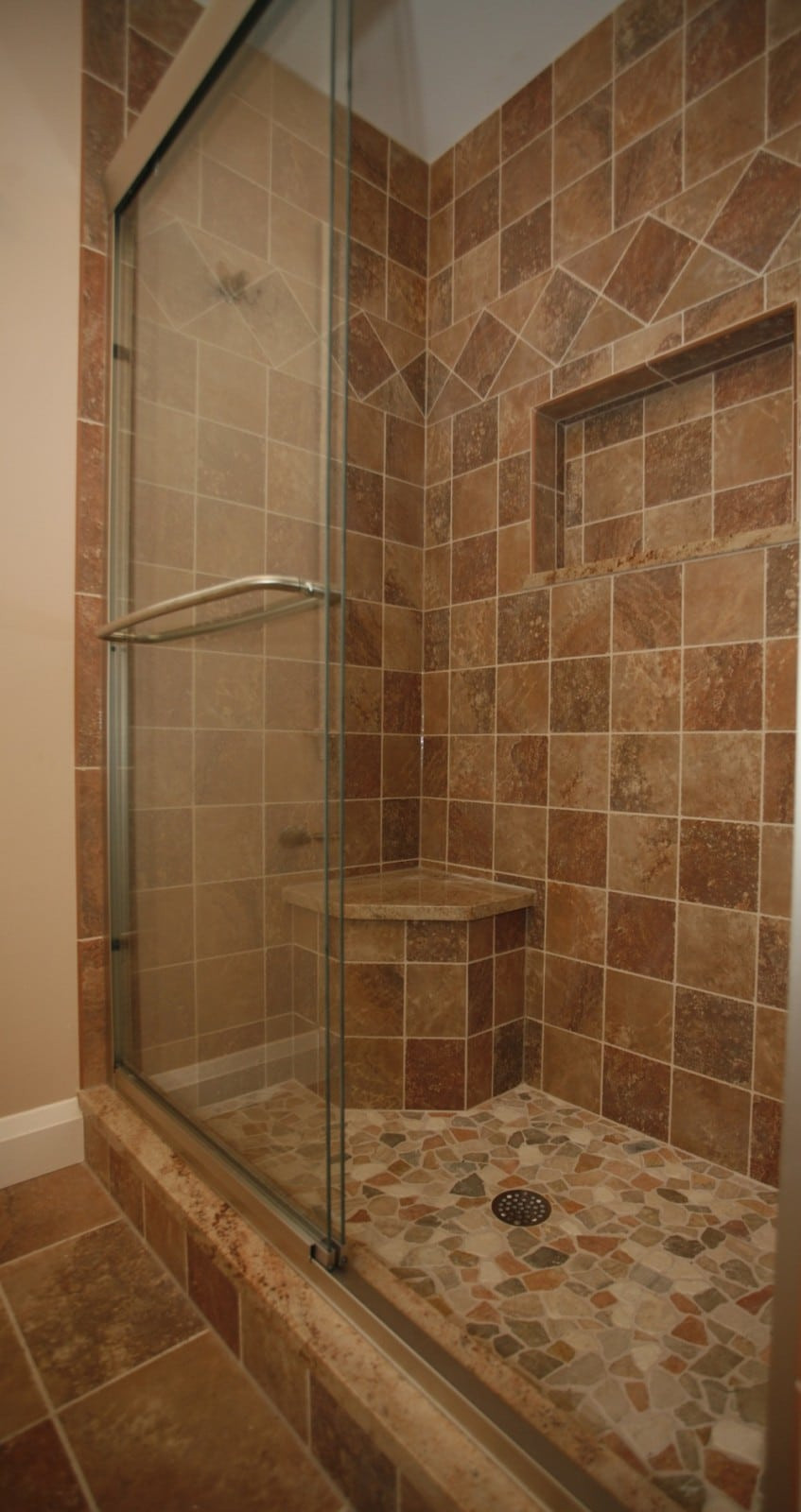 Shower Bathroom Ideas
 Stoneleigh Traditional Bath with Marble and Quartz Shower