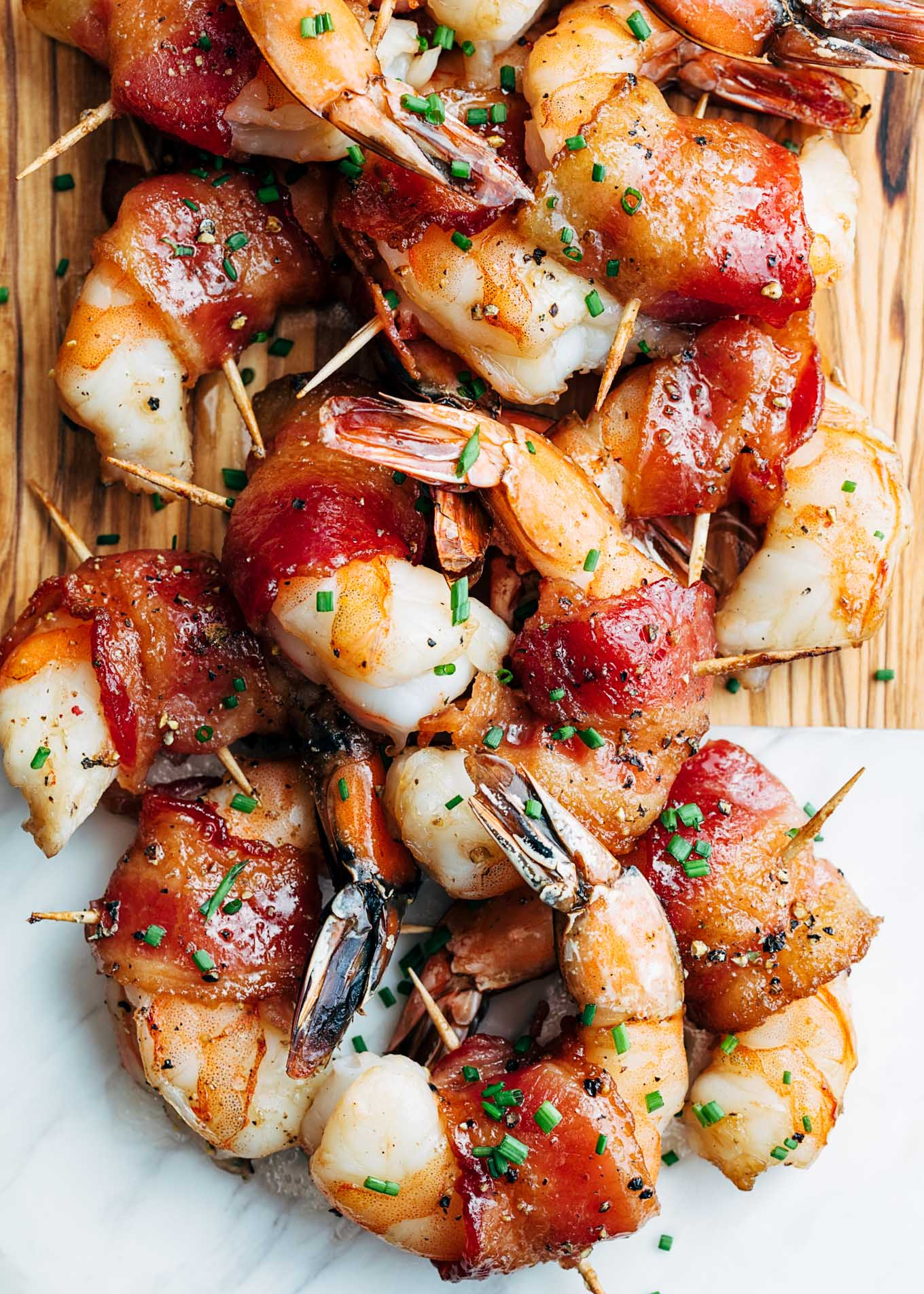 Shrimp And Bacon Recipes
 Bacon Wrapped Shrimp with Bourbon Glaze