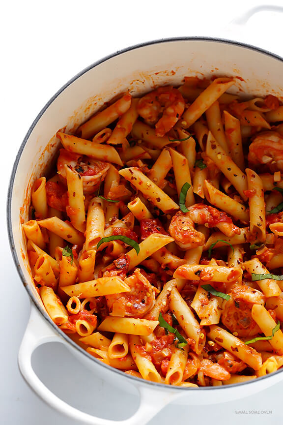 Shrimp And Tomato Pasta
 Shrimp Pasta with Creamy Tomato Basil Sauce