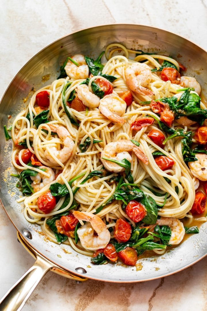 Shrimp And Tomato Pasta
 Tomato Spinach Shrimp Pasta • Salt & Lavender