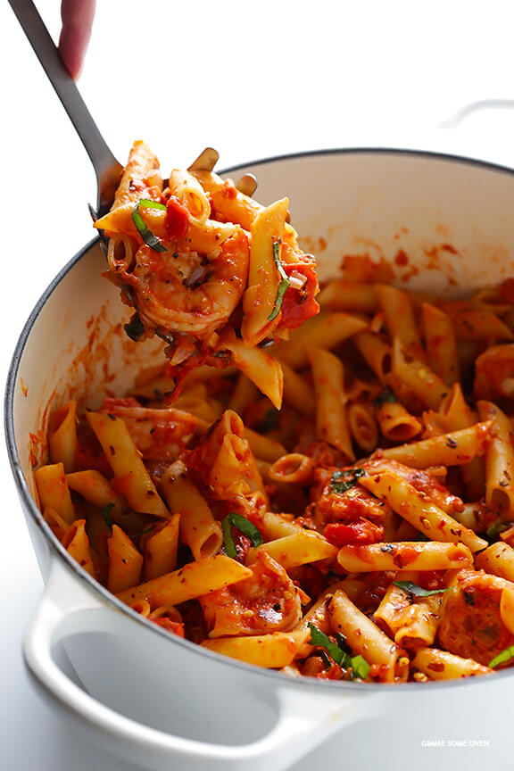 Shrimp And Tomato Pasta
 Shrimp Pasta with Creamy Tomato Basil Sauce