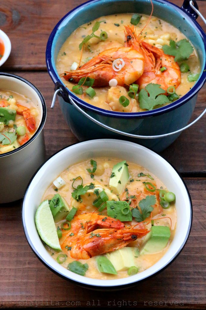 Shrimp Corn Soup
 Shrimp and corn chowder Laylita s Recipes