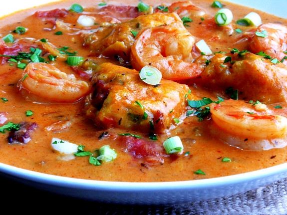 Shrimp Creole Soup
 Creamy Shrimp Creole Soup with Bacon Cornmeal Dumplings