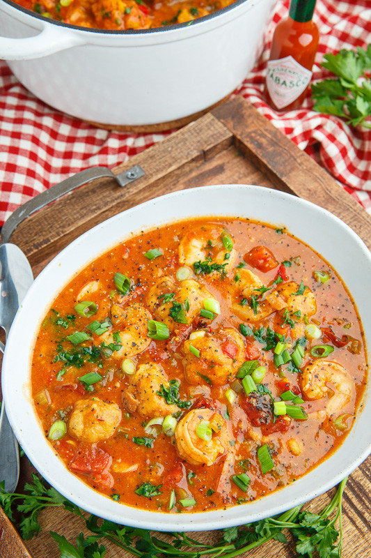 Shrimp Creole Soup
 Shrimp Creole Soup with Bacon and Cheddar Dumplings on