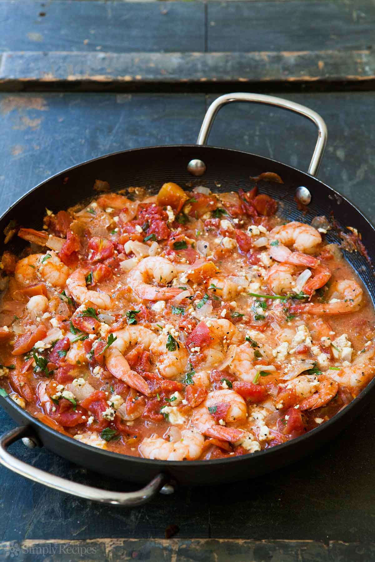 Shrimp Feta Pasta
 fire roasted tomato and feta pasta with shrimp