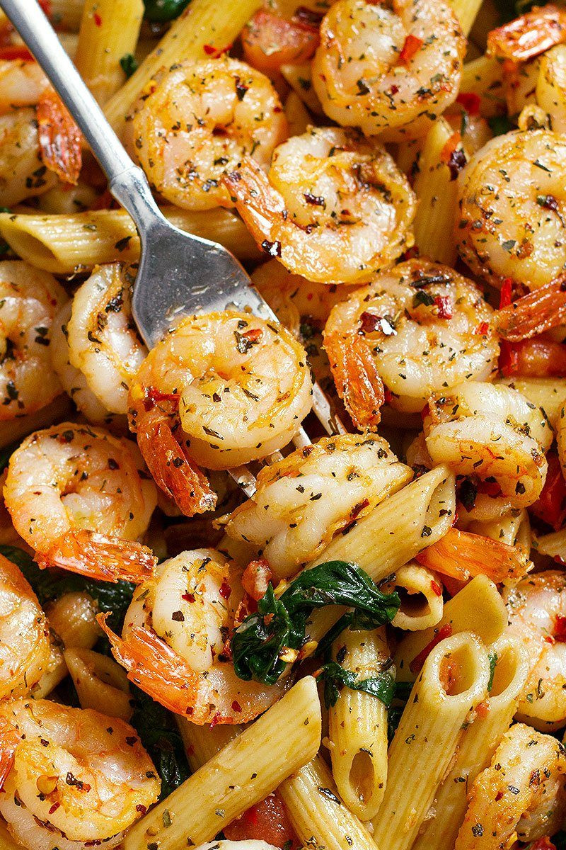 Shrimp Pasta Meals
 Shrimp Pasta Recipe with Tomato and Spinach — Eatwell101