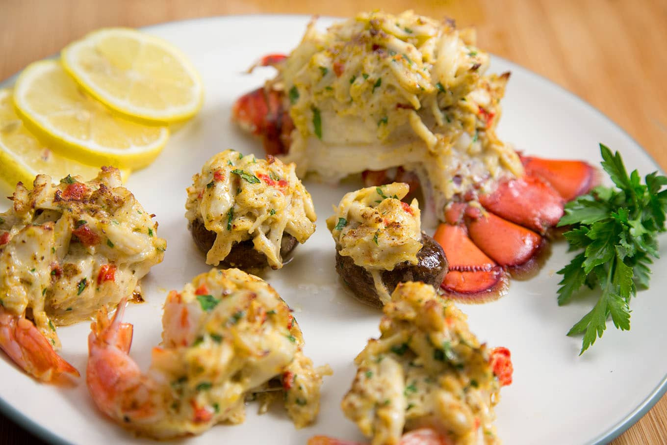 Shrimp Stuffed Mushroom Recipes
 Crab Imperial Stuffed Lobster Shrimp and Mushrooms Chef