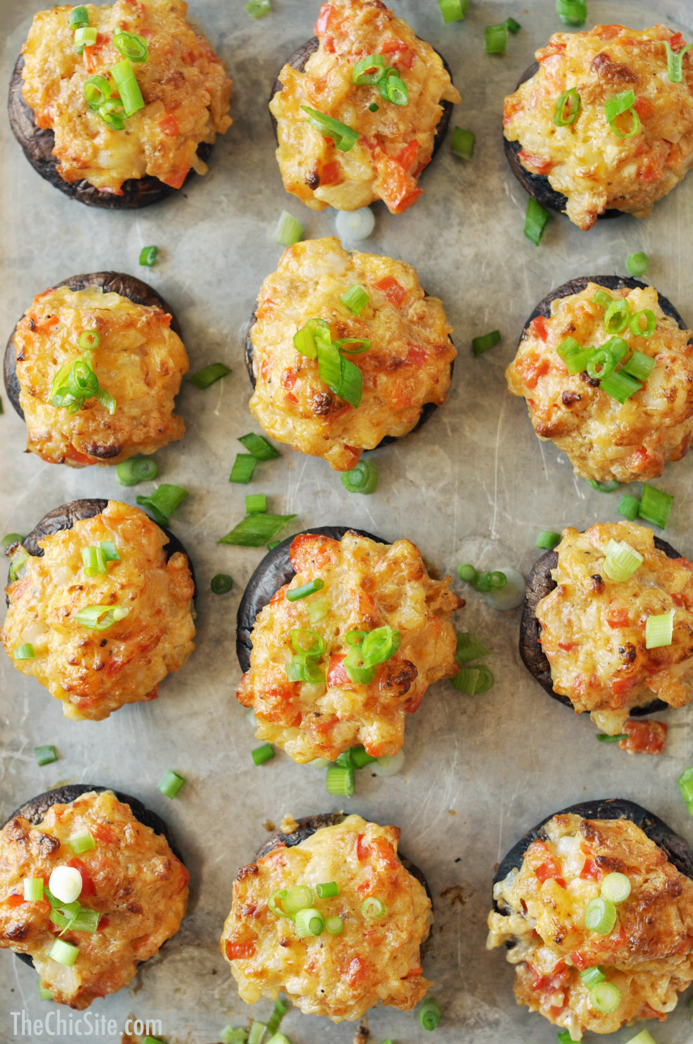 Shrimp Stuffed Mushroom Recipes
 Cheesy Shrimp Dip Stuffed Mushrooms The Chic Site