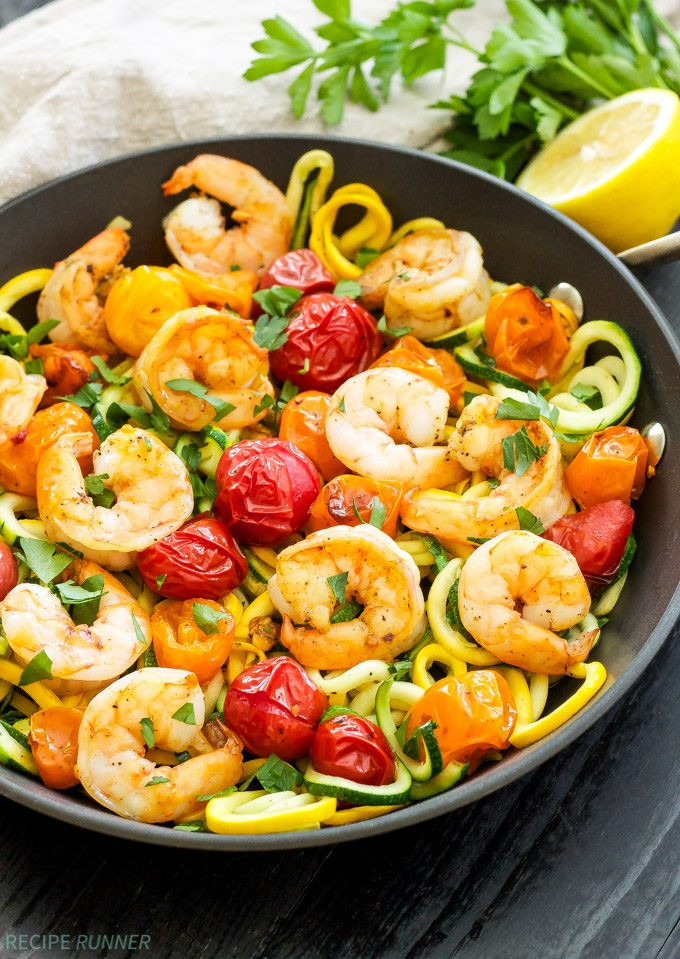 Shrimp Zucchini Noodles
 Roasted Tomatoes and Shrimp with Zucchini Noodles Recipe