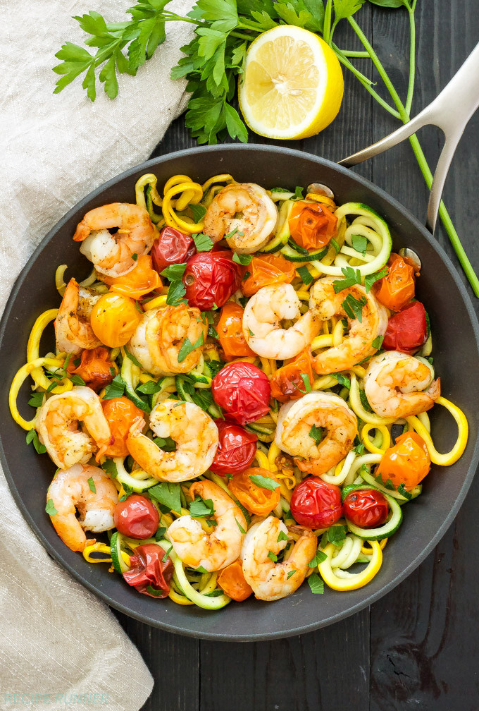 Shrimp Zucchini Noodles
 Roasted Tomatoes and Shrimp with Zucchini Noodles Recipe