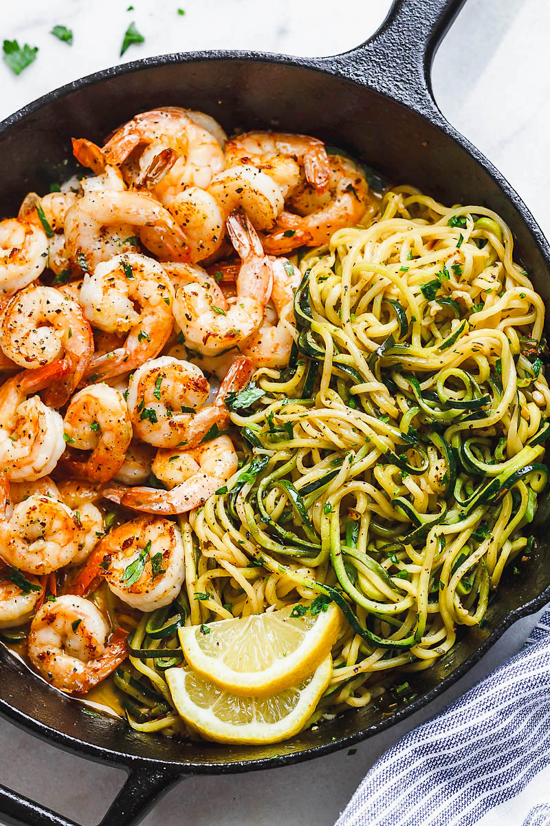 Shrimp Zucchini Noodles
 Lemon Garlic Butter Shrimp Recipe with Zucchini Noodles