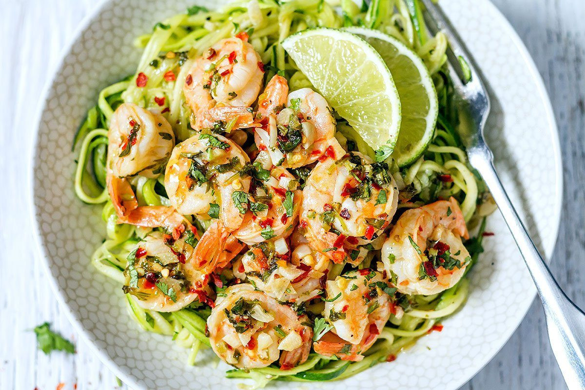 Shrimp Zucchini Noodles
 Cilantro Lime Shrimp with Zucchini Noodles — Eatwell101