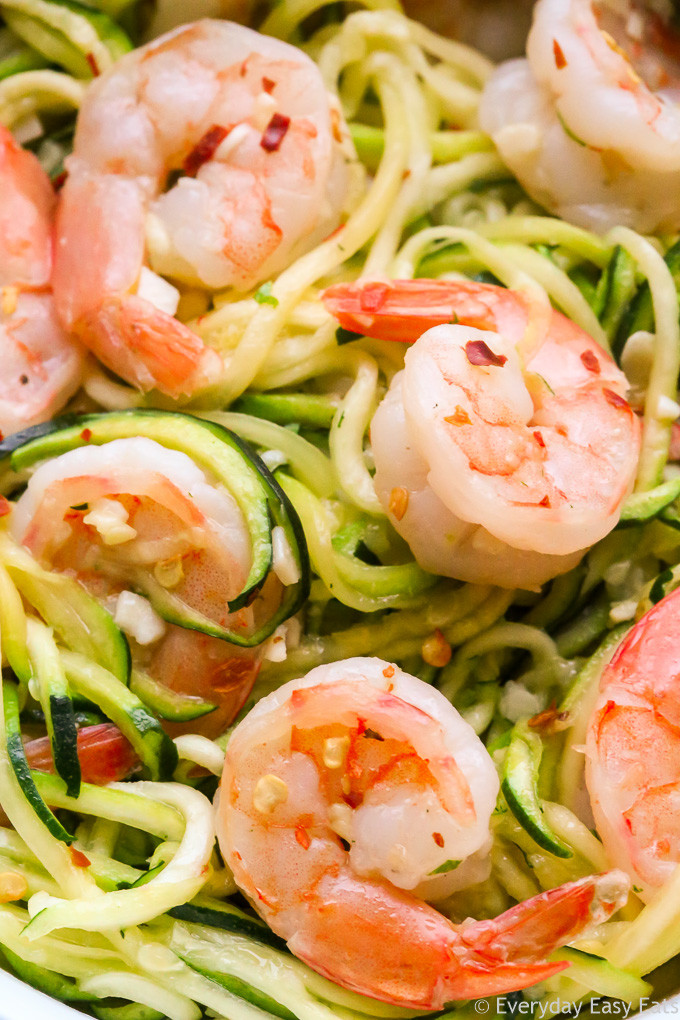 Shrimp Zucchini Noodles
 Zucchini Noodles with Garlic Shrimp