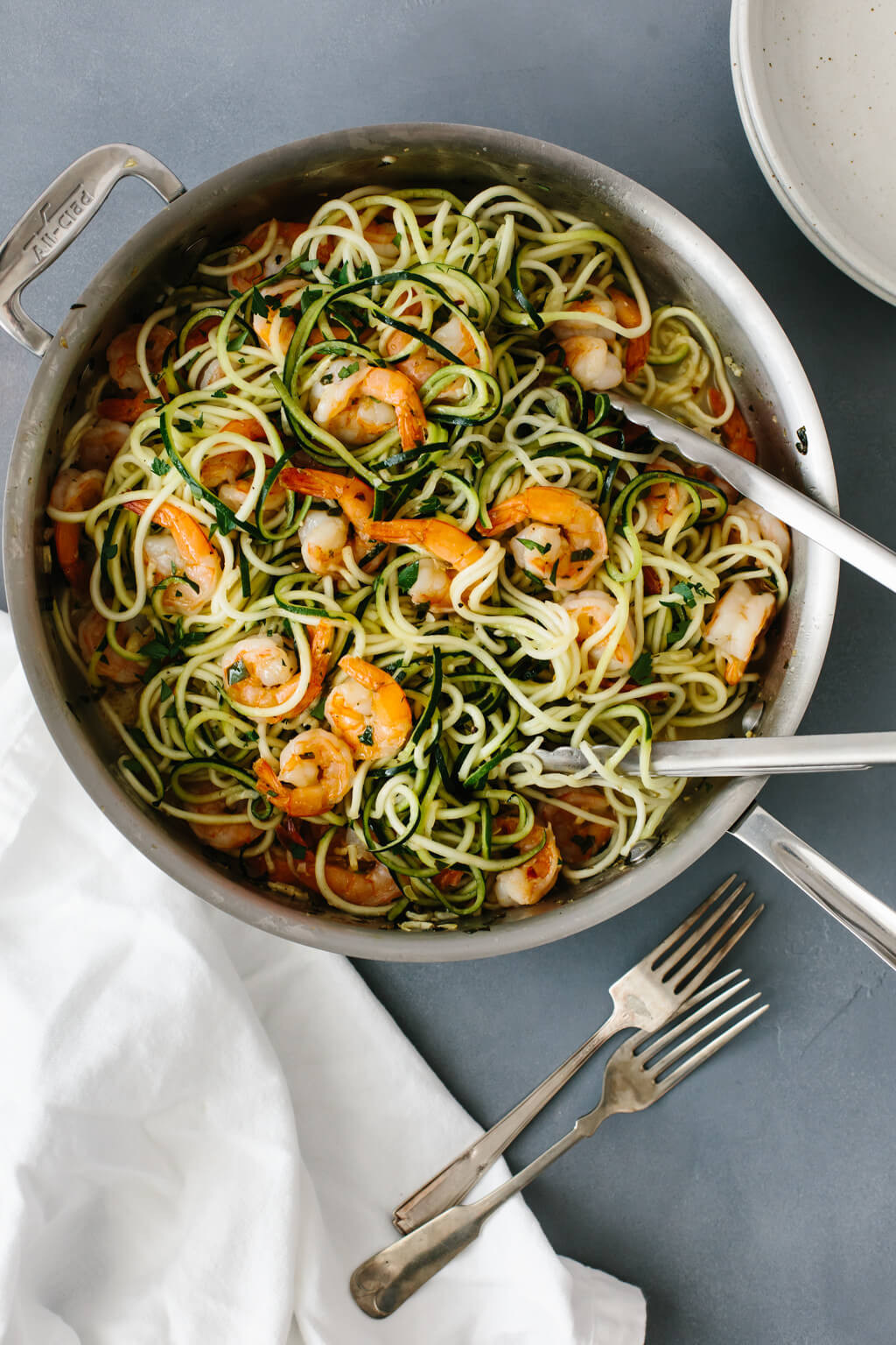 Shrimp Zucchini Noodles
 Zucchini Pasta with Lemon Garlic Shrimp Downshiftology