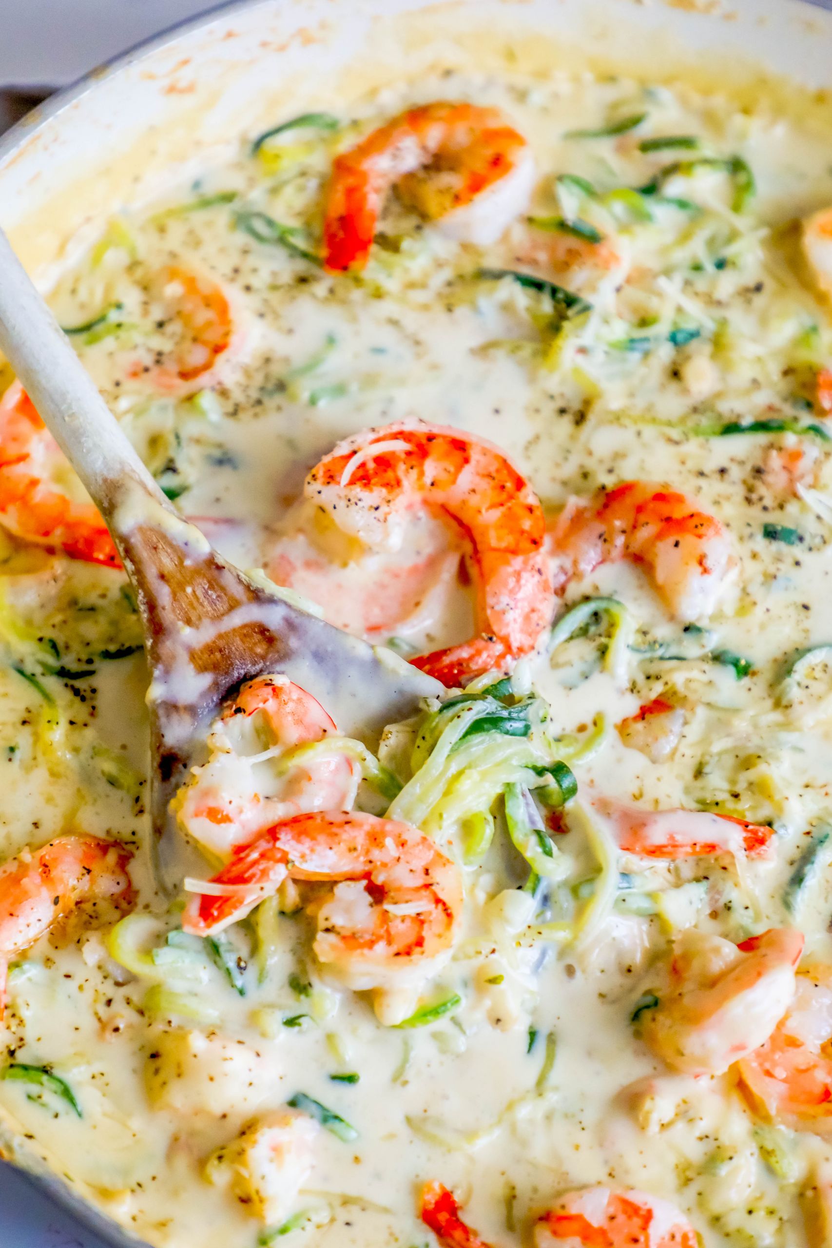 Shrimp Zucchini Noodles
 e Pot Creamy Shrimp Alfredo with Zucchini Noodles Recipe