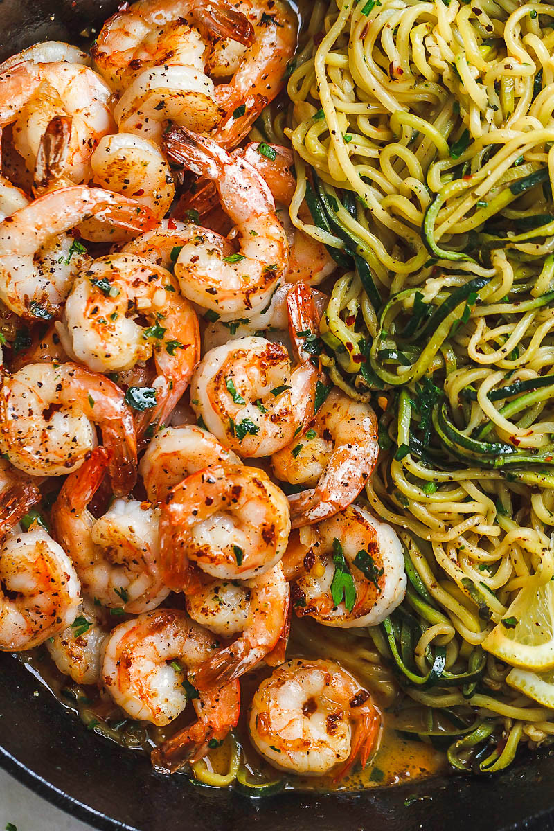 Shrimp Zucchini Noodles
 Lemon Garlic Butter Shrimp Recipe with Zucchini Noodles