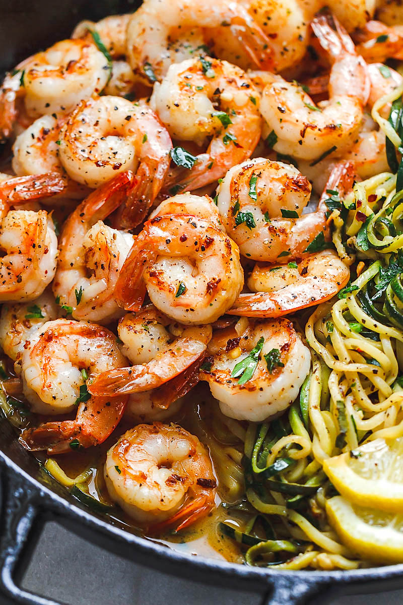 Shrimp Zucchini Noodles
 Lemon Garlic Butter Shrimp Recipe with Zucchini Noodles