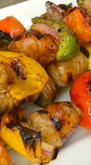 Side Dishes For Grilled Sausage
 Grilled Sausage and Pepper Kabobs with Balsamic Glaze