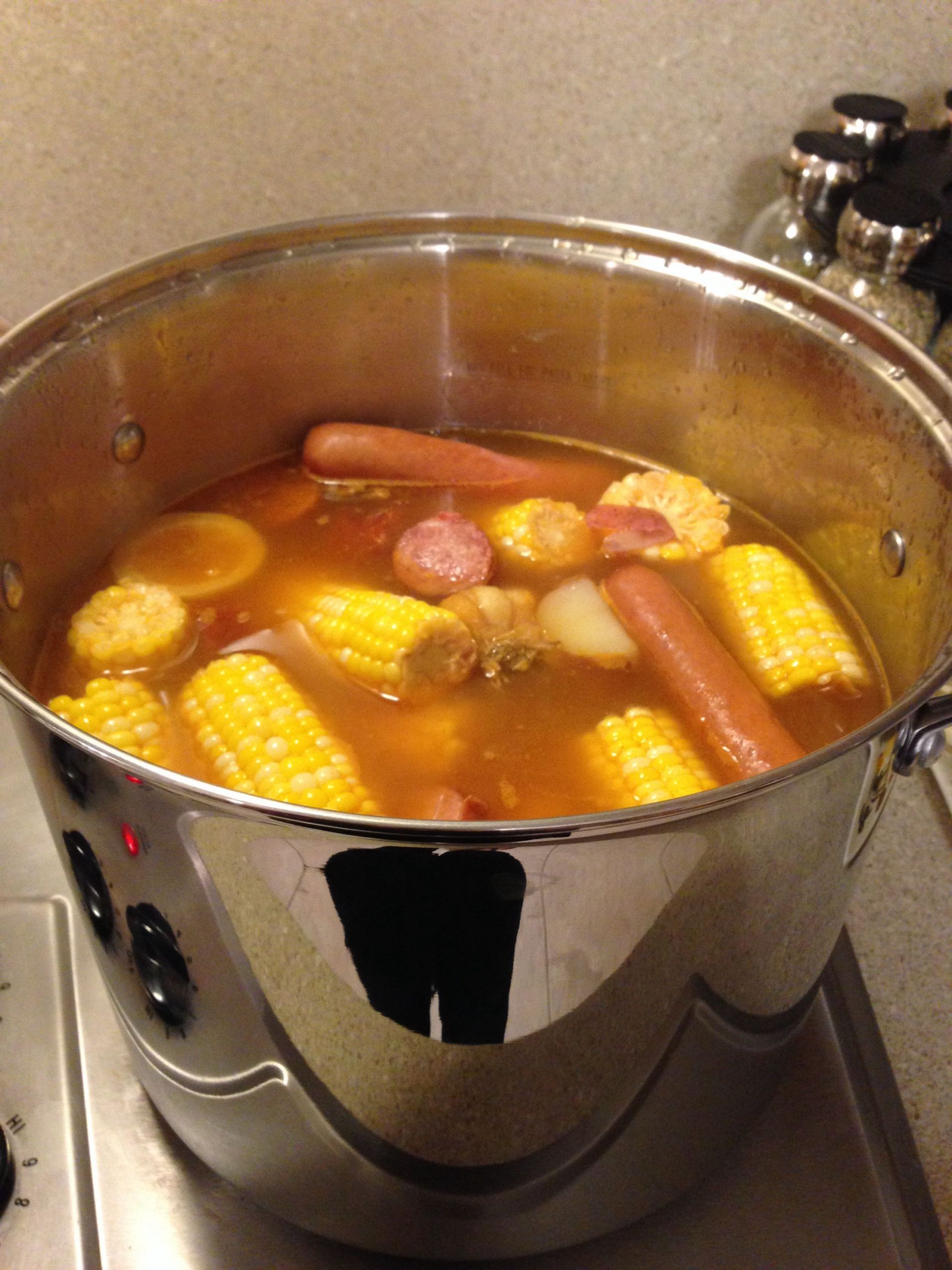 Side Dishes For Shrimp Boil
 Crawfish boil veggies with sausage and hotdogs on the