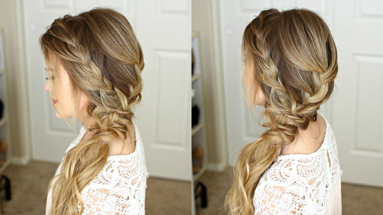 Side Hairstyles For Prom
 Braided Side Swept Prom Hairstyle