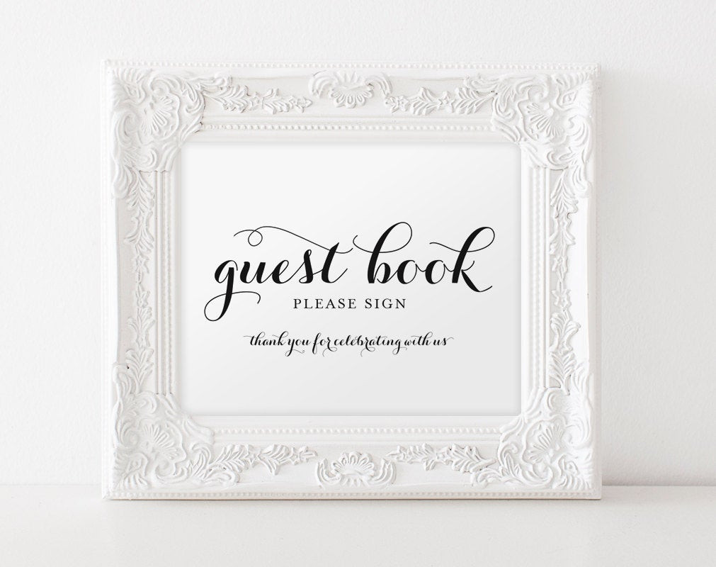 Signing Guest Book Wedding
 Guest Book Printable Guest Book Sign Wedding Guest Book