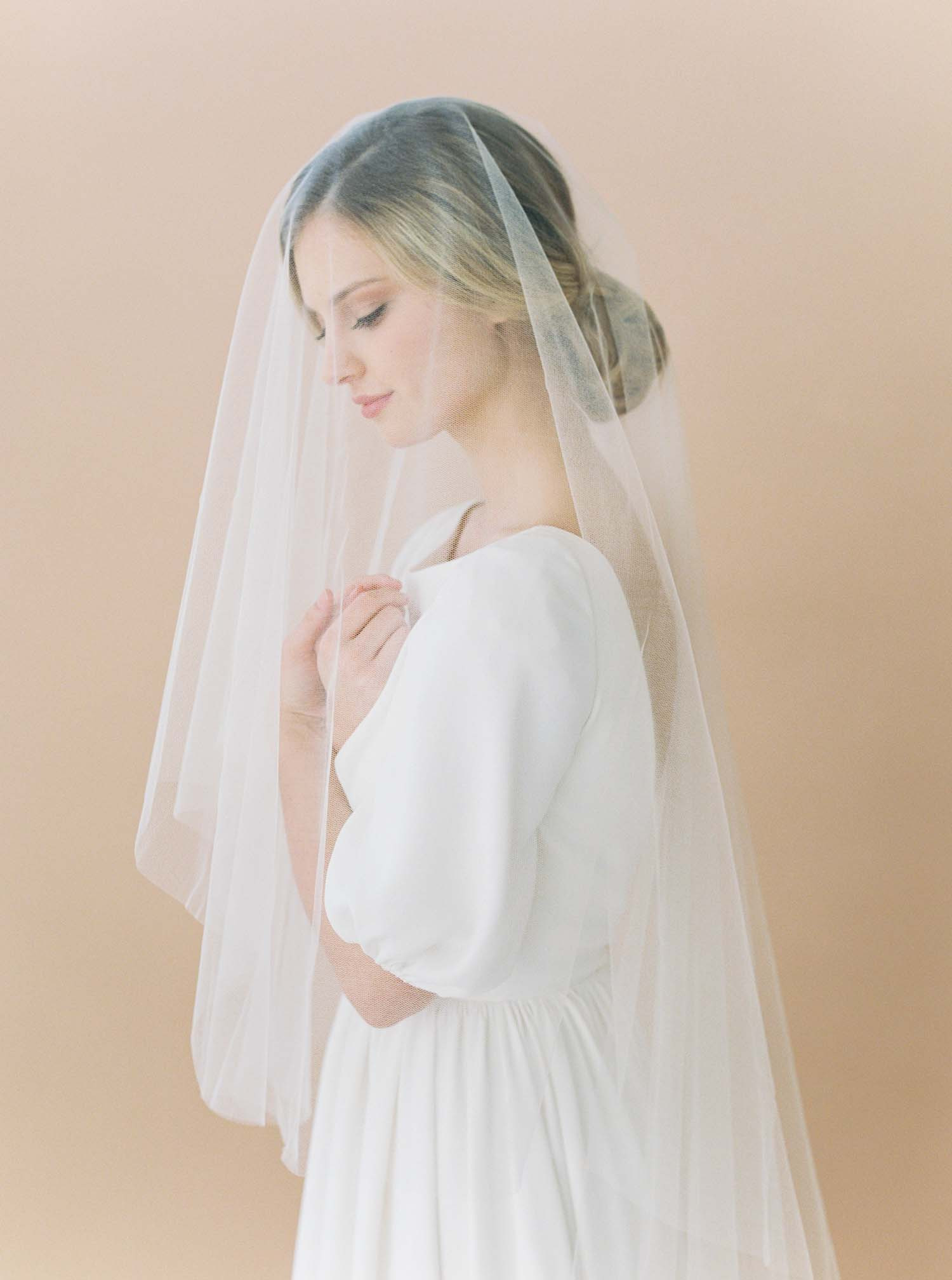 Silk Tulle Wedding Veil
 Silk Tulle Wedding Veil with Blusher