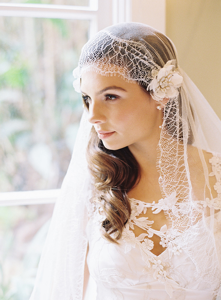 Silk Tulle Wedding Veil
 silk tulle bridal veil wedding blusher veil lace