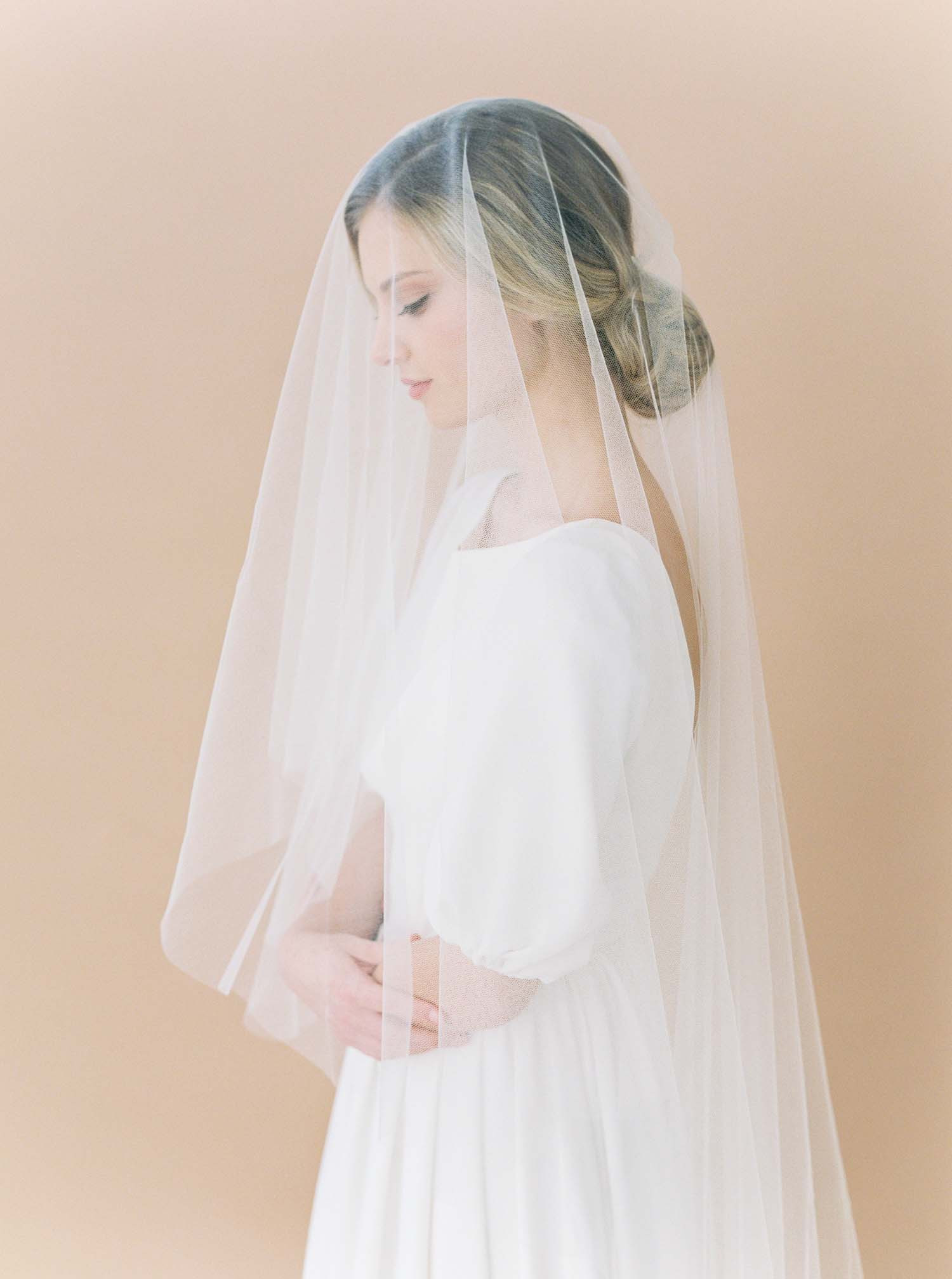 Silk Tulle Wedding Veil
 Silk Tulle Wedding Veil with Blusher