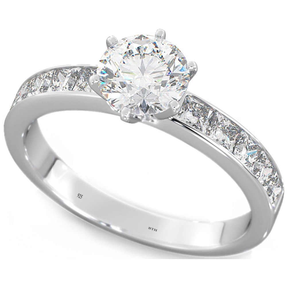 Silver Diamond Engagement Rings
 Absolute Brilliance 925 Silver Solitaire Engagement Ring