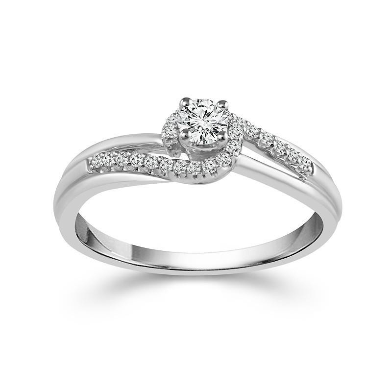 Silver Diamond Engagement Rings
 Sterling Silver 1 4cttw Diamond Promise Ring Mullen Jewelers