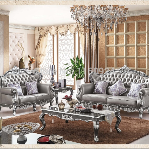 Silver Living Room Tables
 Luxury Silver Grey Oak European Style Living Room