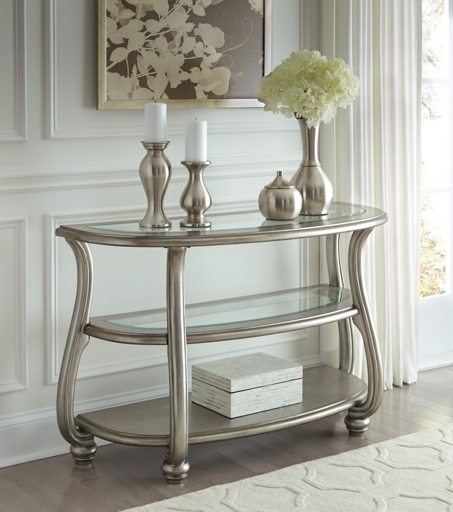 Silver Living Room Tables
 Coralayne Silver Finish Sofa Table T820 4