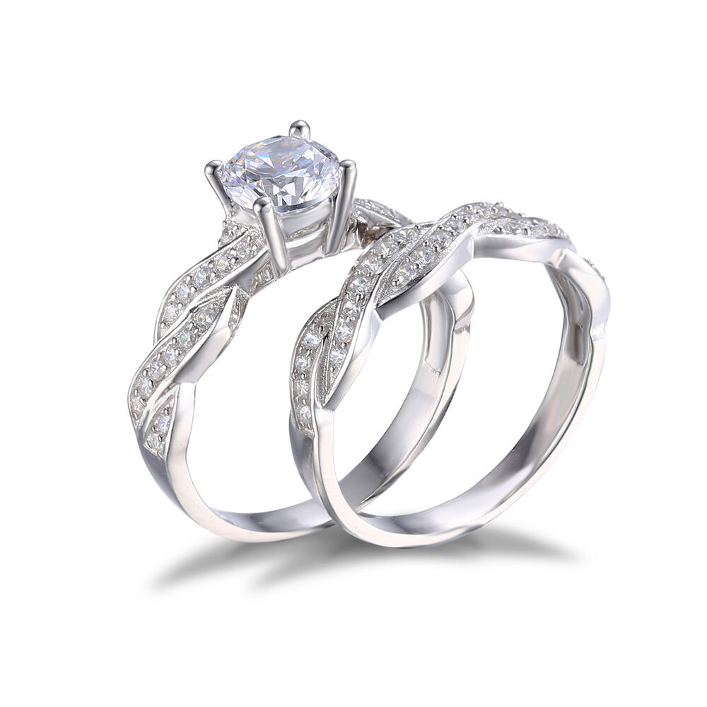 Silver Wedding Ring Sets
 Jewelrypalace 1 5ct CZ Wedding Bridal Sets Ring Solid 925