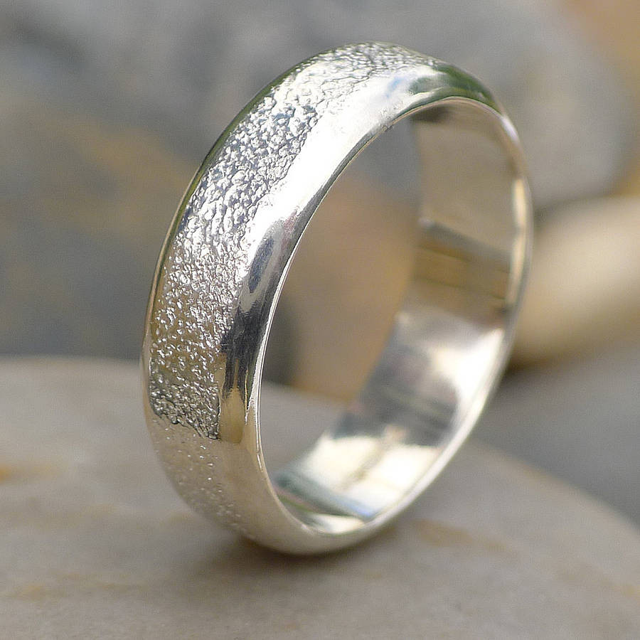 Silver Wedding Rings For Men
 concrete texture sterling silver ring by lilia nash