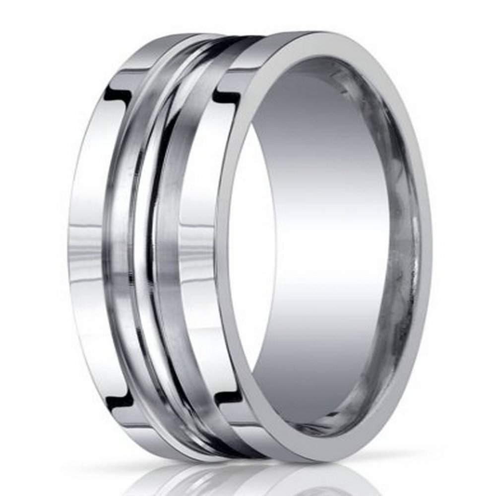 Silver Wedding Rings For Men
 10mm Designer Argentium Silver Men s Wedding Ring with