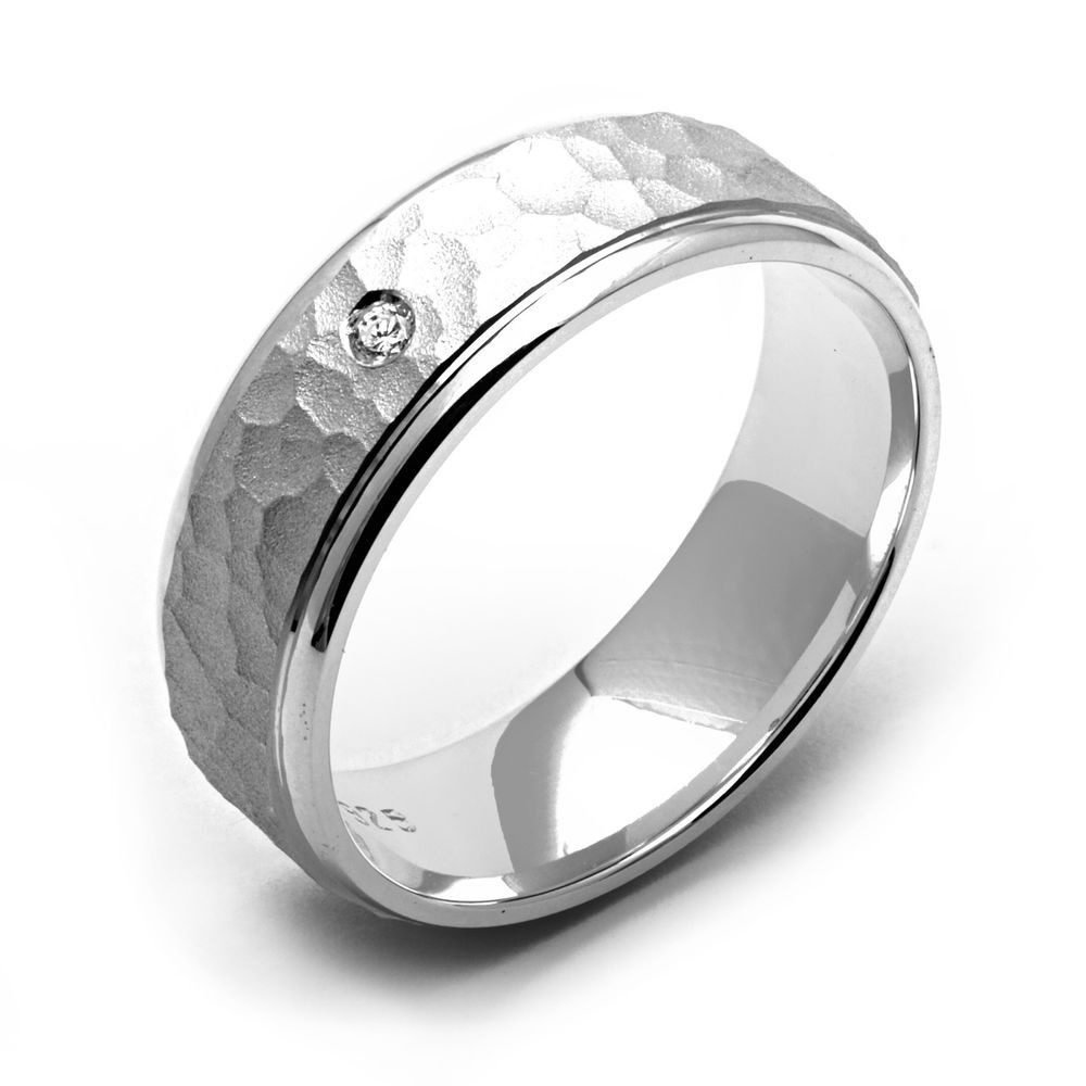 Silver Wedding Rings For Men
 New Mens Fashion Diamond Ring 925 Sterling Silver